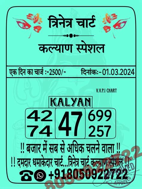 Kalyan Chart Guessing Number