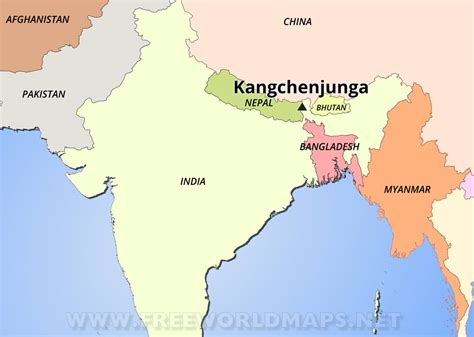 Kanchenjunga In Map