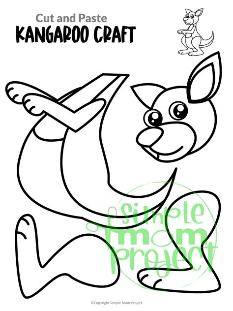 Kangaroo Craft Template Free Cut Amp Paste Printable Cut And Paste Templates - Cut And Paste Templates