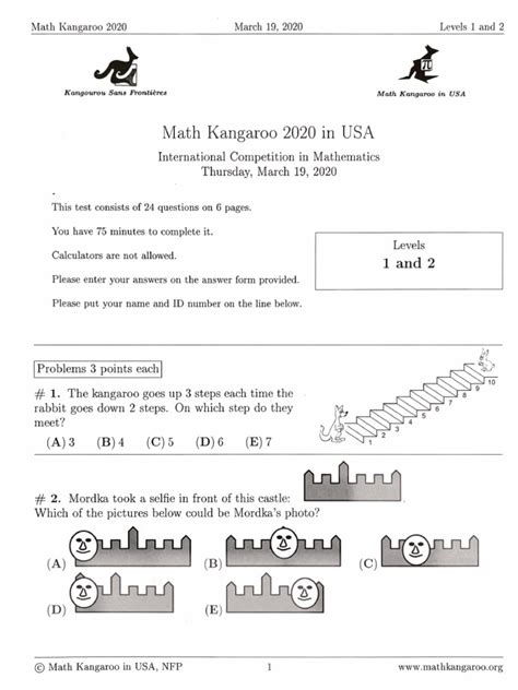 Kangaroo Math Problems