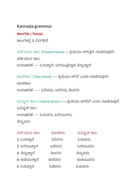 Kannada Grammar Pdf
