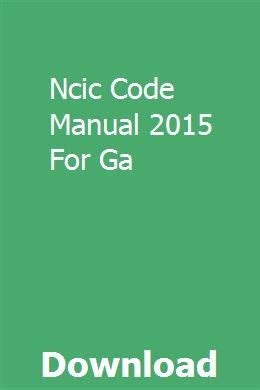 Kansas Ncic Code Manual 2015