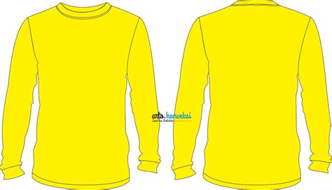 Kaos Berkerah Lengan Panjang  Kuning Desain Kaos Polos Putih Lengan Panjang Depan - Kaos Berkerah Lengan Panjang