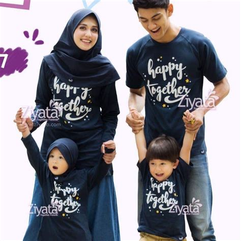 Kaos Couple Keluarga Muslim Warna Abu Tosca Ziyata Warna Kaos Kombinasi 2 Warna - Warna Kaos Kombinasi 2 Warna