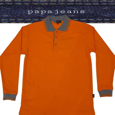 Kaos Kerah Lengan Panjang  Jual Papa Jeans Kaos Kerah Polo Shirt Lengan - Kaos Kerah Lengan Panjang