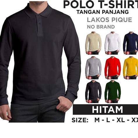 Kaos Kerah Lengan Panjang  Promo Tshirt Polo Shirt Kaos Kerah Lengan Panjang - Kaos Kerah Lengan Panjang