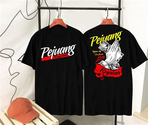 Kaos Oblong Distro Tshirt Pejuang Rupiah Sibuk Bekerja Baju Hitam Depan Belakang - Baju Hitam Depan Belakang