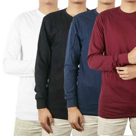 Kaos Polos Lengan Panjang Cotton Combed 20s Template Kaos Polos Depan Belakang - Template Kaos Polos Depan Belakang