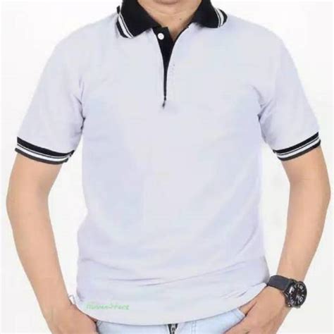 Kaos Poloshirt Polos Berkerah Murah Lengan Pendek Putih Contoh Baju Berkerah - Contoh Baju Berkerah