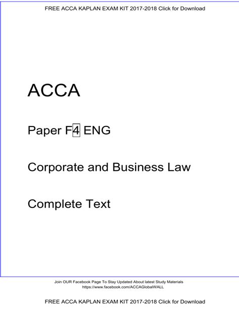 Kaplan Acca F4 Study Text 2013
