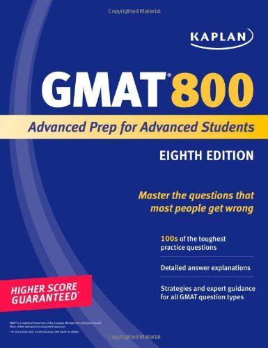 Read Kaplan Gmat Advanced Your Only Guide To An 800 Perfect Score Series Advanced Prep For Advanced Students 