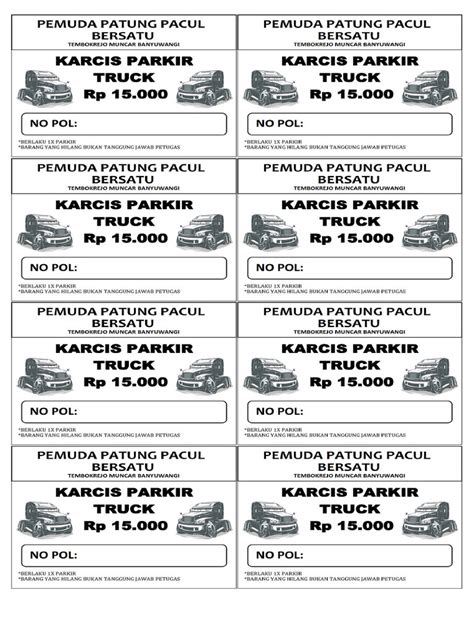Karcis Parkir Pdf