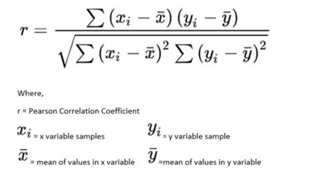 karl pearson correlation formula