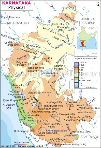Karnataka Physical Map