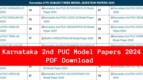 Karnataka Puc Model Papers 2017 Get 1st 2nd Puc 2 Previous