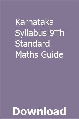 Download Karnataka Syllabus 9Th Standard Maths Guide 