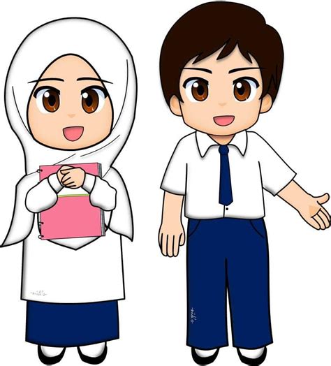 kartun muslimah sekolah