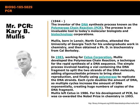 kary b mullis bioinformatics course