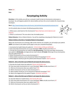 Karyotyping Activity Mb 1 Answer Key Studocu Biology Karyotype Worksheet Answers Key - Biology Karyotype Worksheet Answers Key
