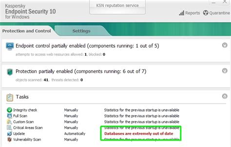 kaspersky databases are extremely out of date