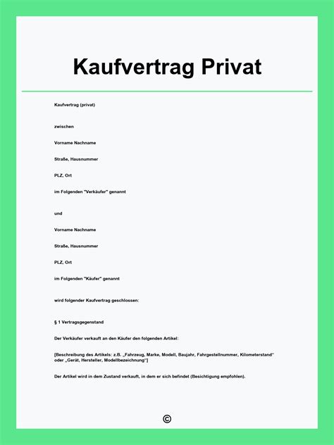 Kaufvertrag Privat Pdf