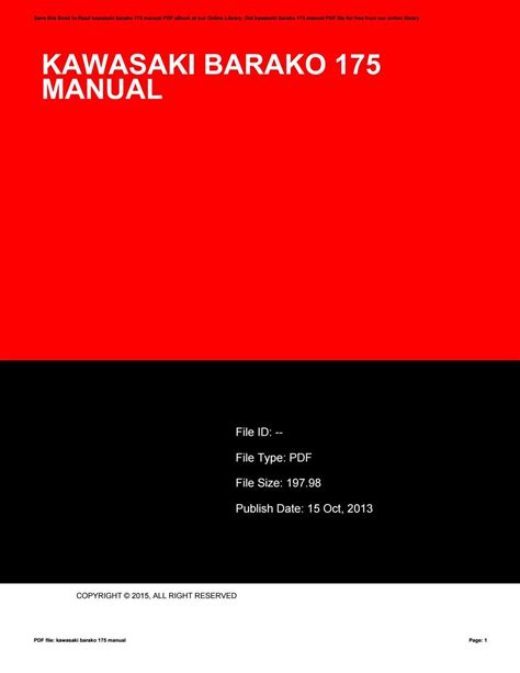 Full Download Kawasaki Barako 175 Manual 