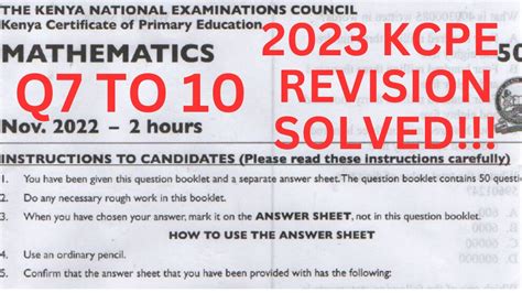 kcpe revision papers and answers