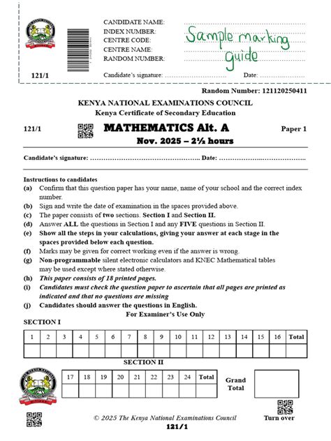 Kcse Mathematics Papers