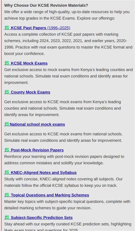 Kcse Revision Notes