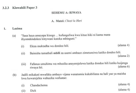 Read Kcse Past Papers In Kiswahili Paper 3 