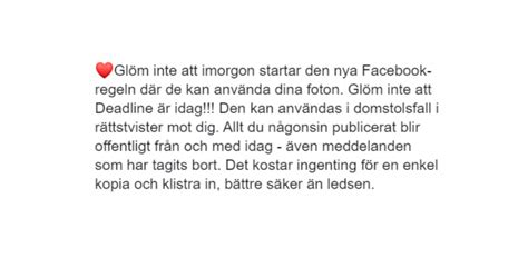 kedjebrev om facebook