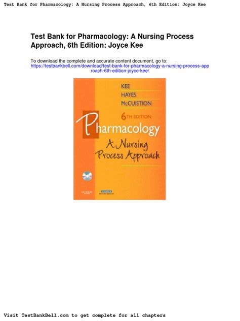 Read Online Kee Pharmacology 6Th Edition Test Bank Chapter 42 