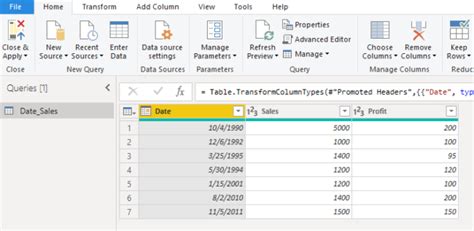 keepind dates as column headers - Power BI