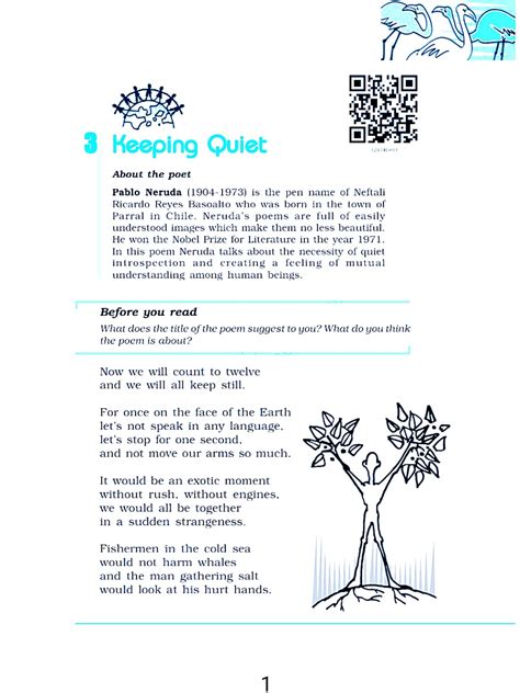 Keeping Quiet Class 12 Question Answer