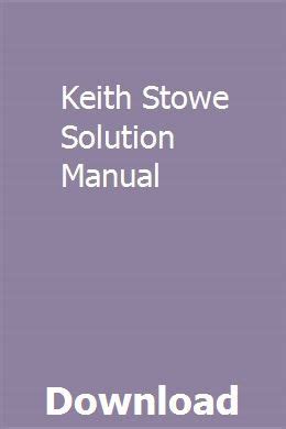 Full Download Keith Stowe Solution Manual 