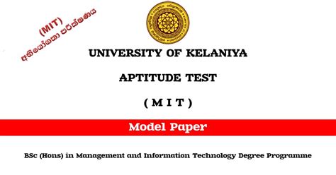 Read Online Kelaniya Mit Aptitude Test Papers 