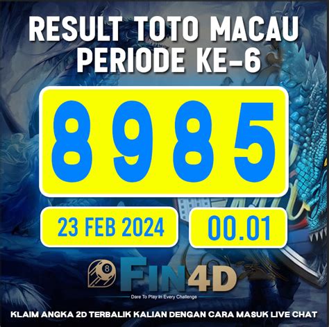 KELUAR NO TOTO MACAU - Live Draw Macau - Toto Macau 4D Prize - Live Result Macau