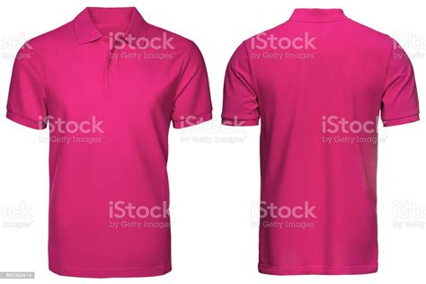 Kemeja Polo Merah Muda Kosong Tampilan Depan Dan Desain Baju Polos Depan Belakang - Desain Baju Polos Depan Belakang