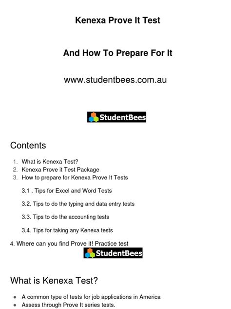 kenexa prove it office test answers