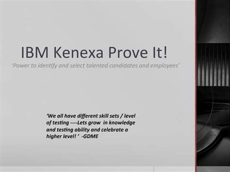 kenexa prove it powerpoint 2013