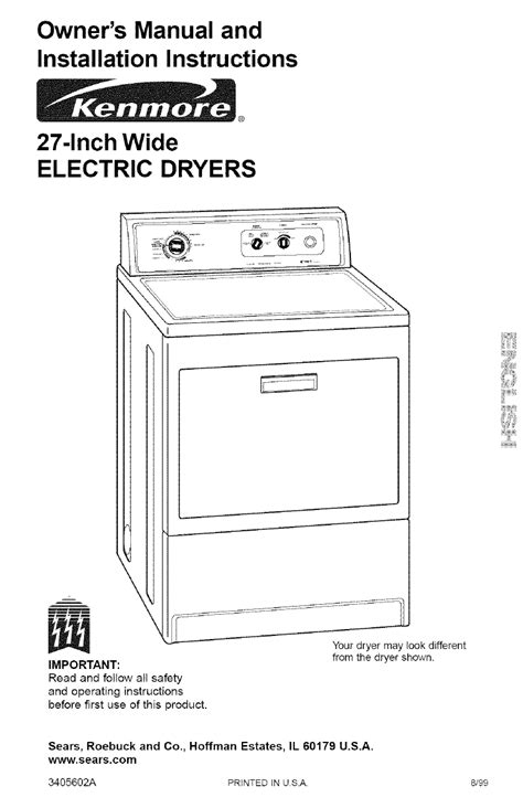 Kenmore Dryer 70 Series Manual