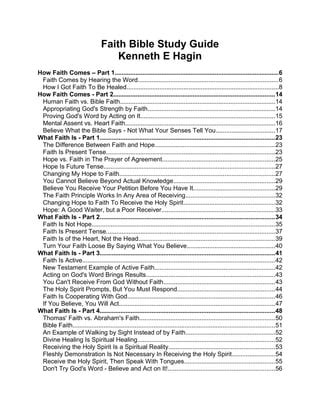 kenneth hagin study notes understanding wisdom