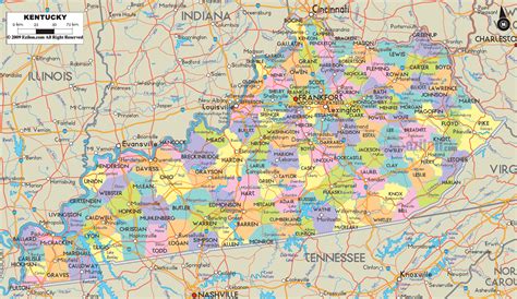 kentucky map of state