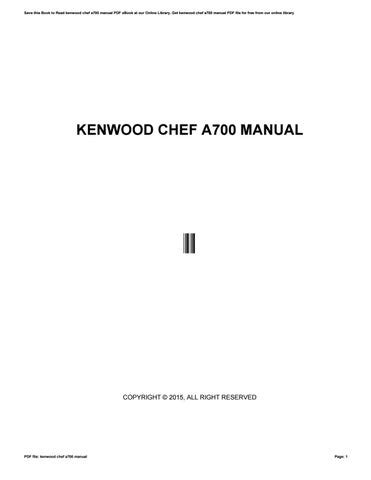 Read Kenwood Chef A700 Manual 