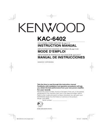 Read Online Kenwood Kac 6402 User Guide 