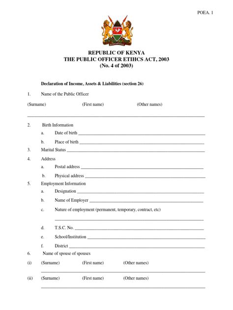 kenya revenue authority wealth declaration forms