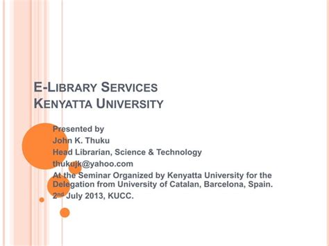 Download Kenyatta University Library E Resources 