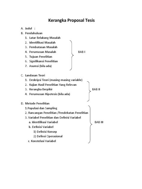 kerangka proposal pgsd