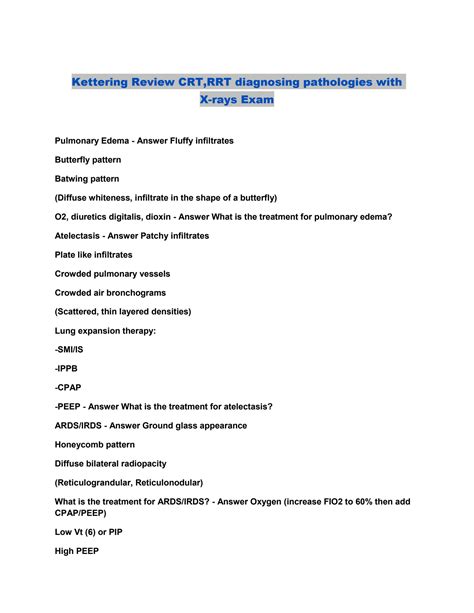 Kettering Rrt Study Guide