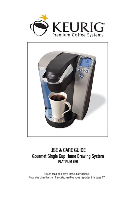 Read Online Keurig Model B70 Instruction Manual 